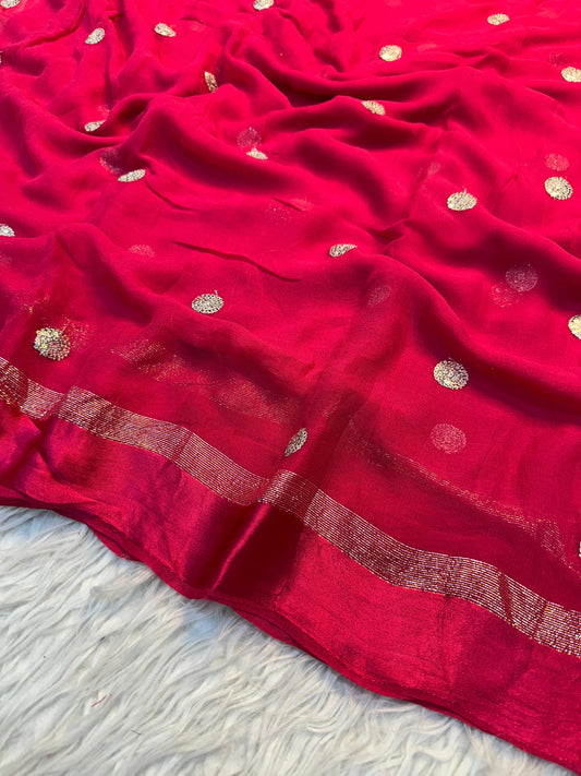 Satin patta saree