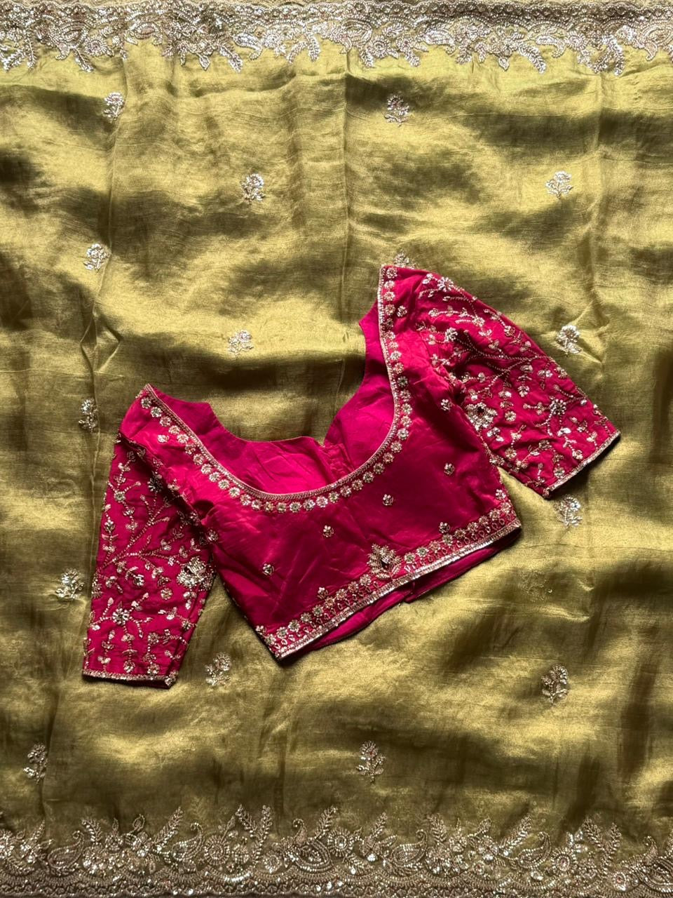 Tissue crepe silk saree