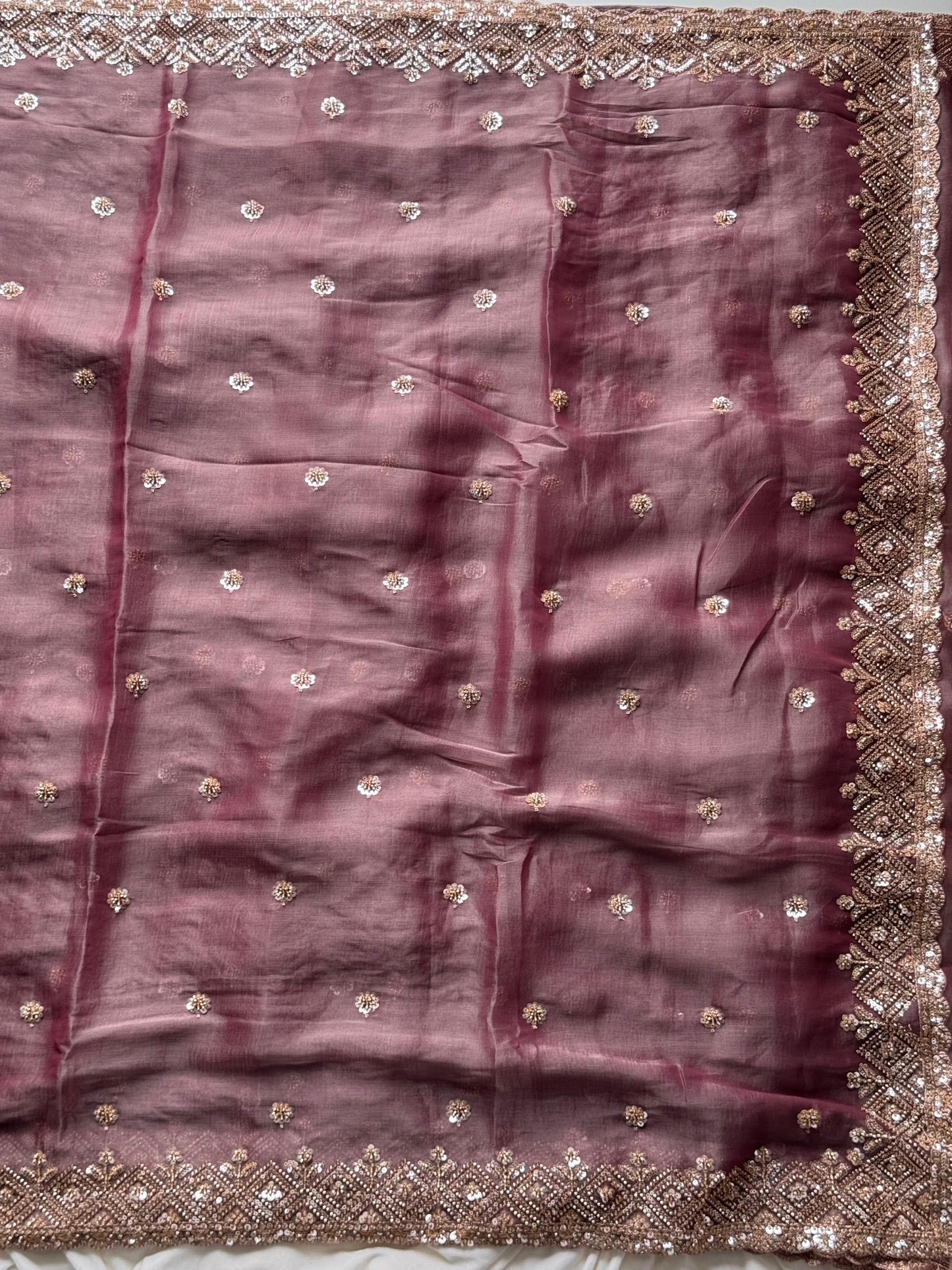 Tissue crepe silk saree