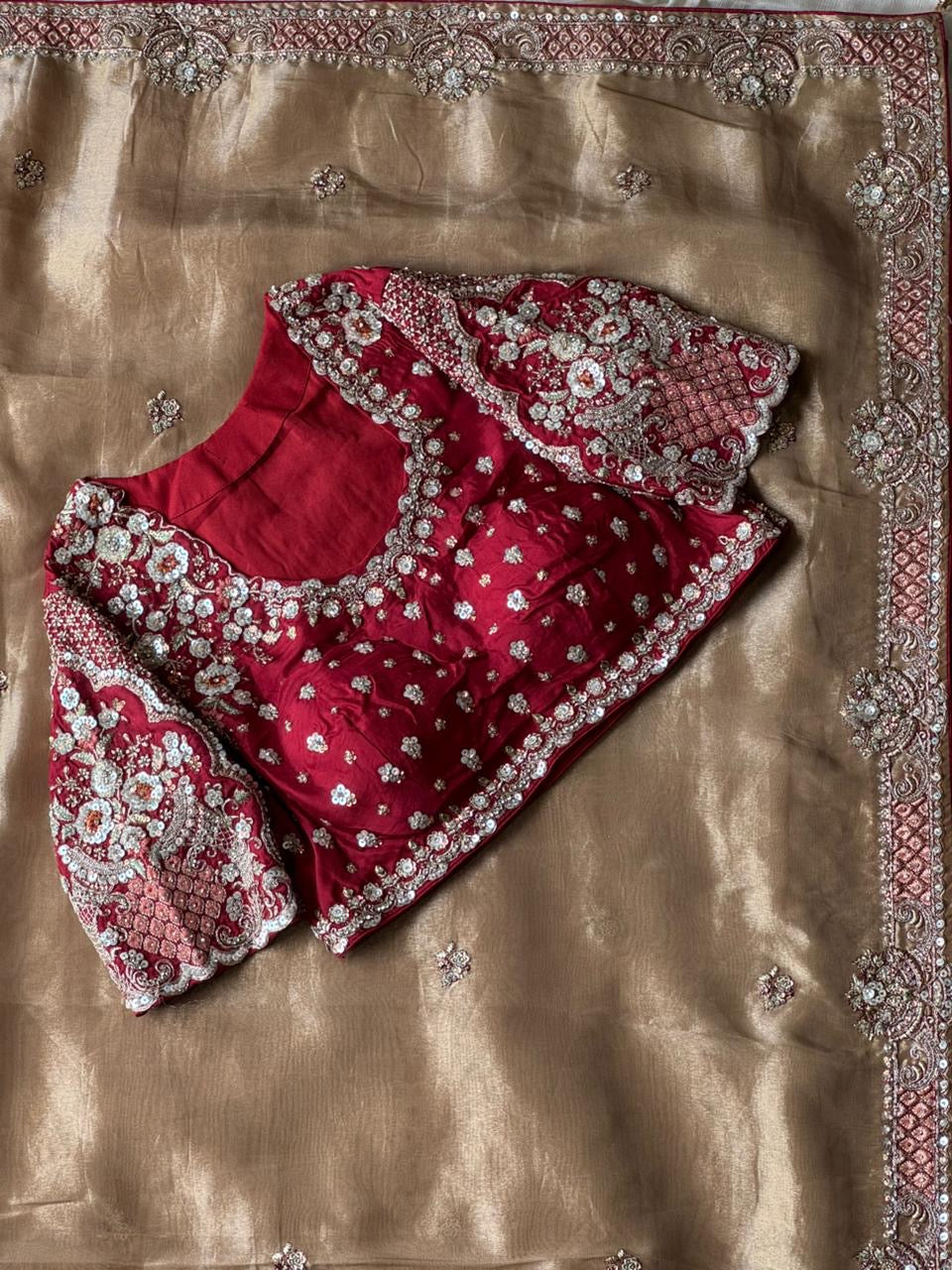 Tissue crepe silk saree