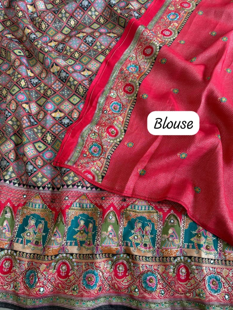 Heavy Pashmina Silk Saree With Zari Weaving Design