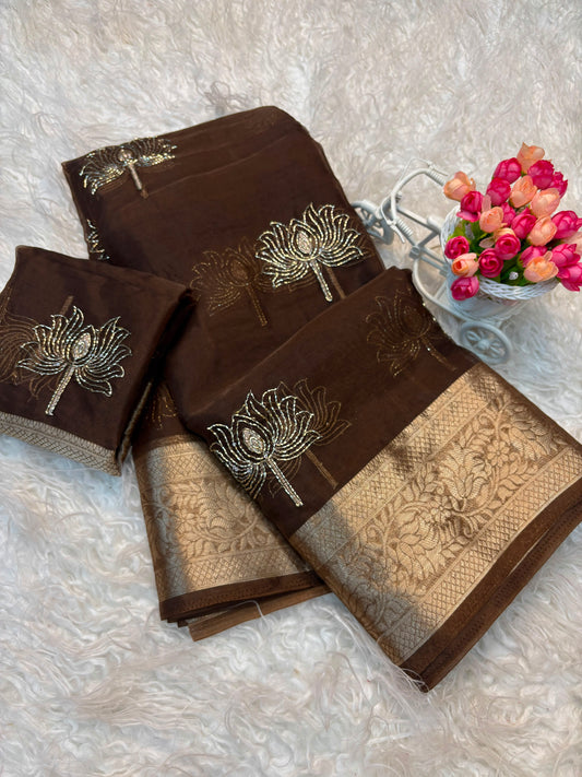 Organza silk saree