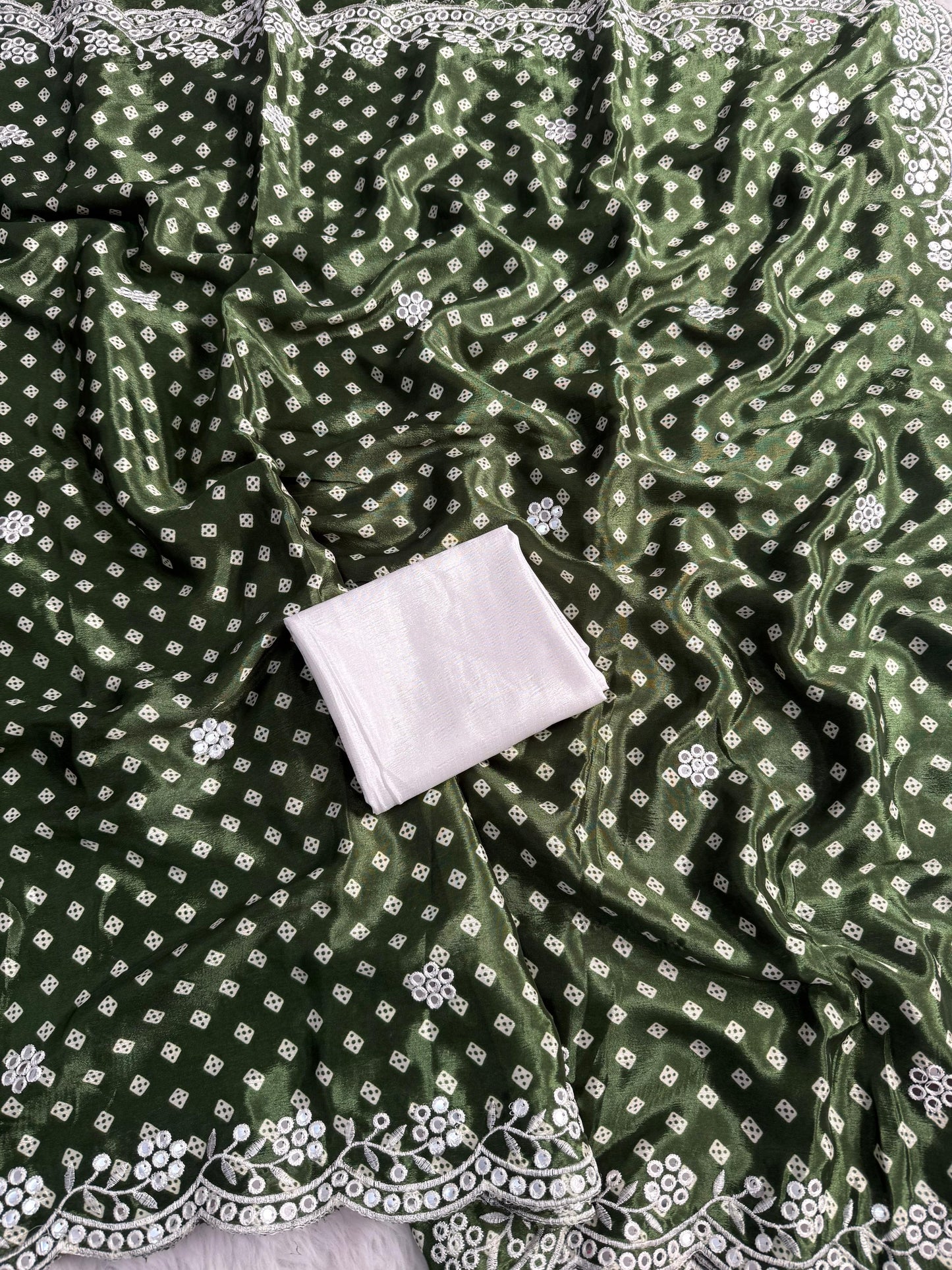 Beautiful Chinon fabrics Bandhej Print