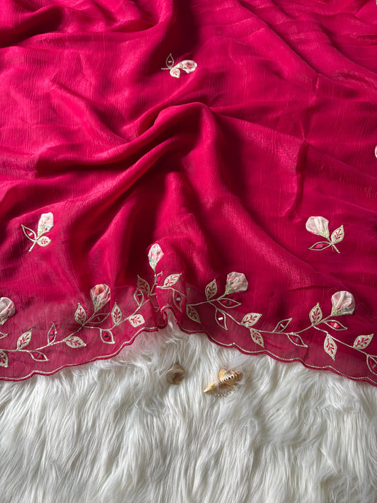 Premium soft Crunchy Crush Tissue Saree