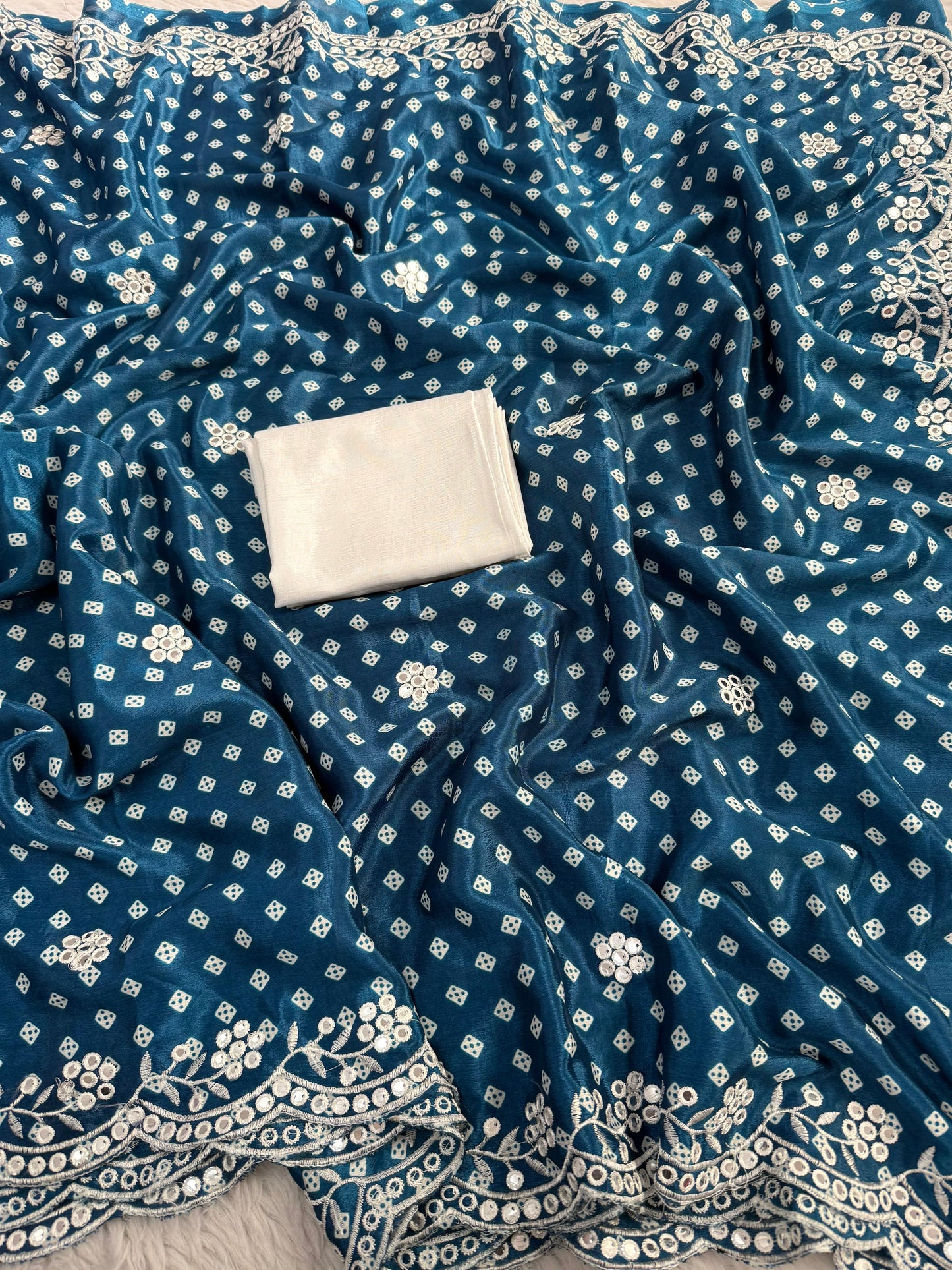 Beautiful Chinon fabrics Bandhej Print