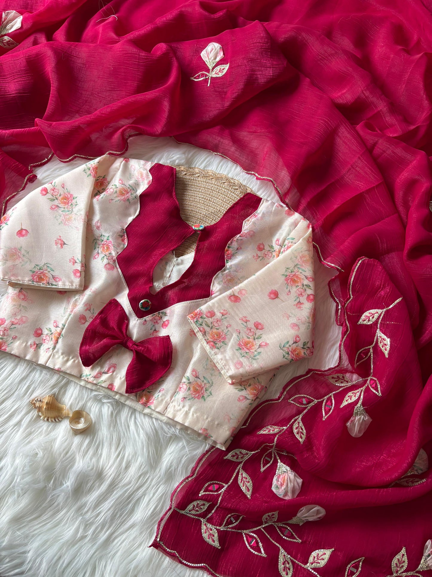 Premium soft Crunchy Crush Tissue Saree