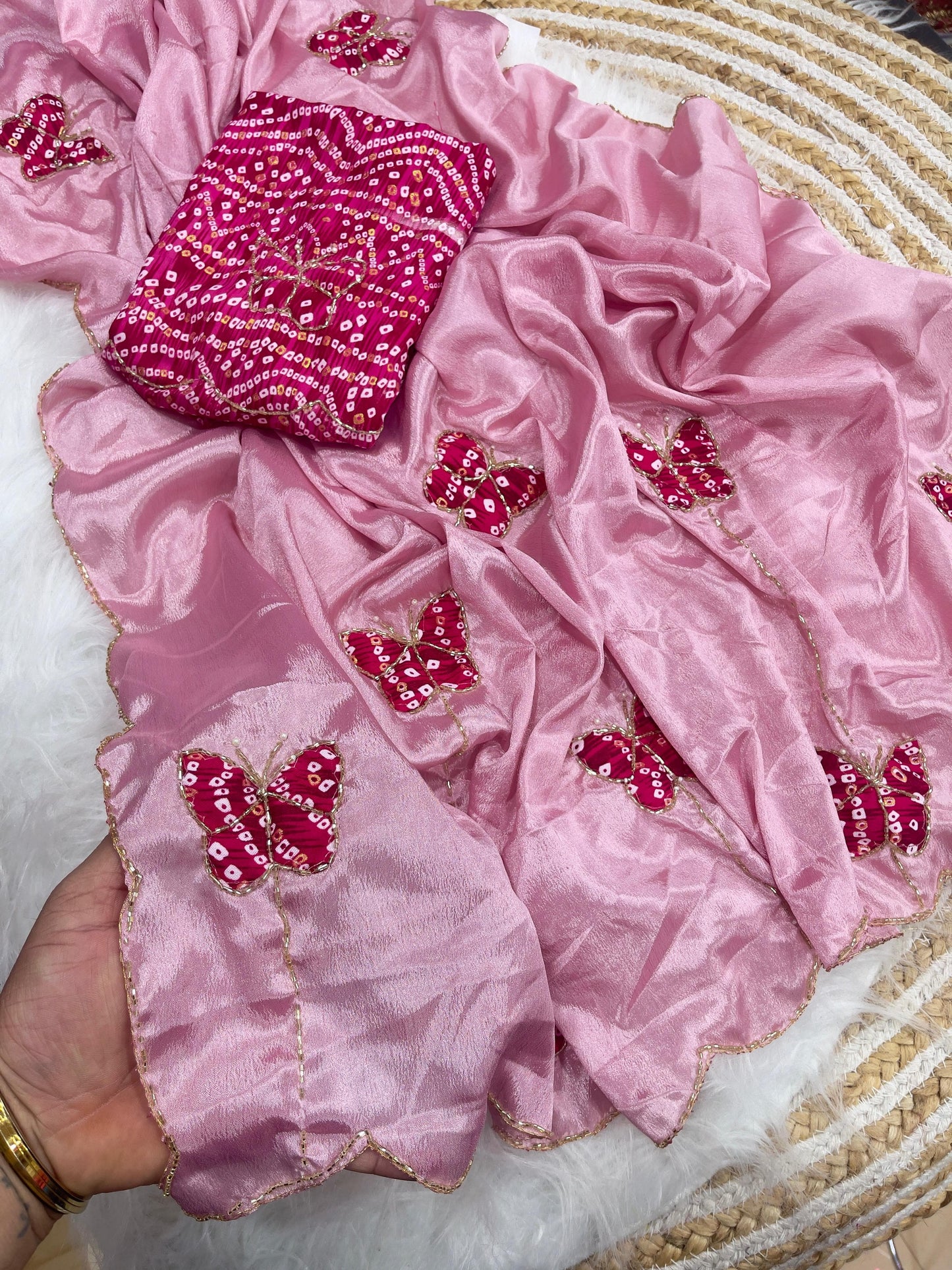 Soft nd Elegant Rich look chinnon silk saree