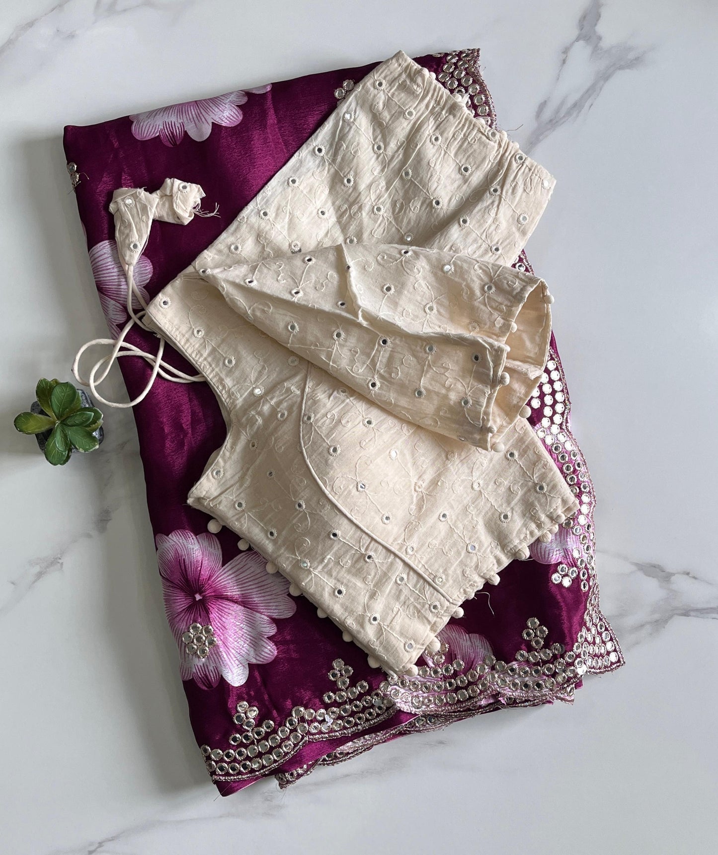 Pure chinnon saree