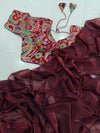 Space satin silk saree