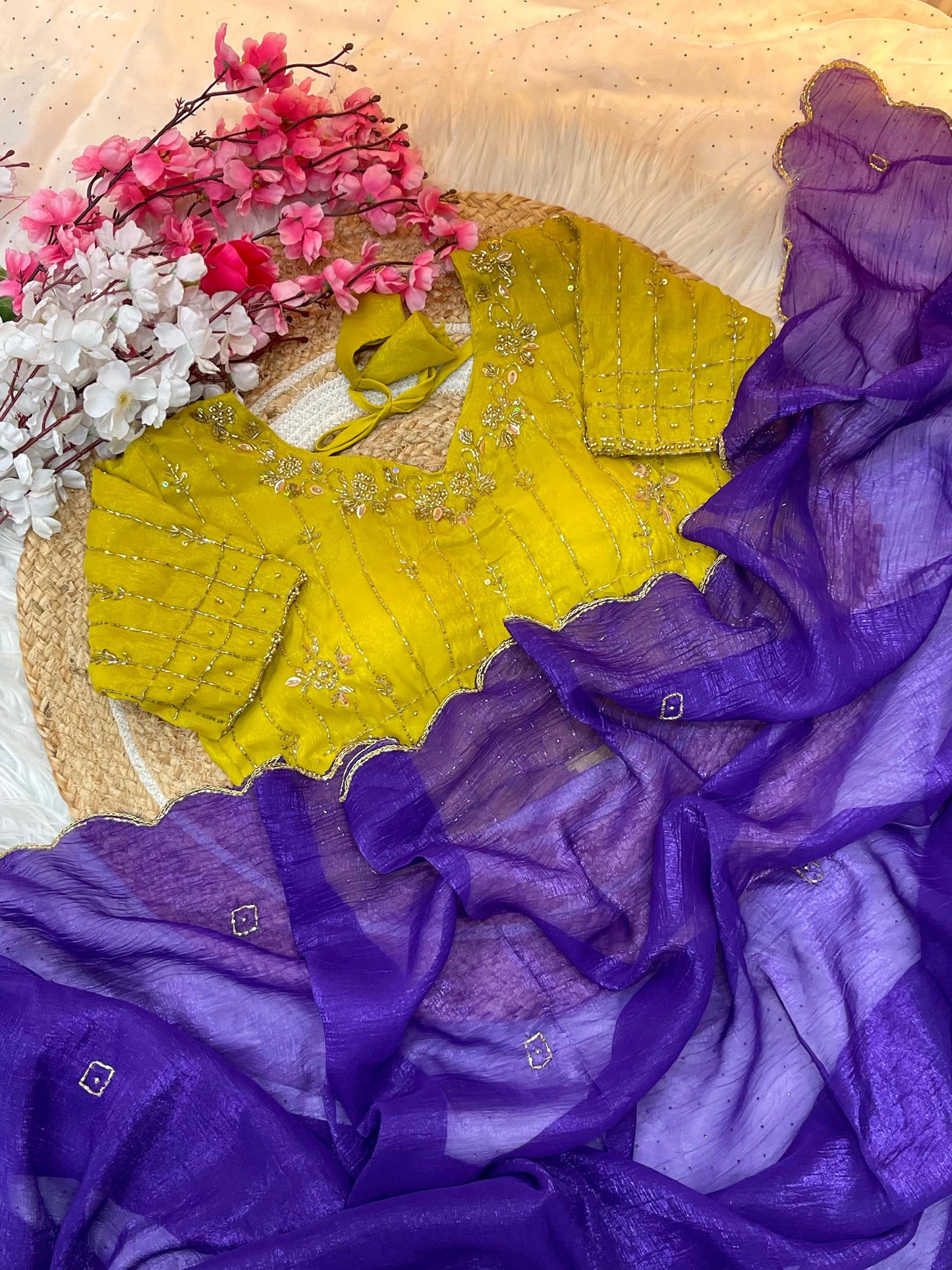 Pure soft crunchy silk saree