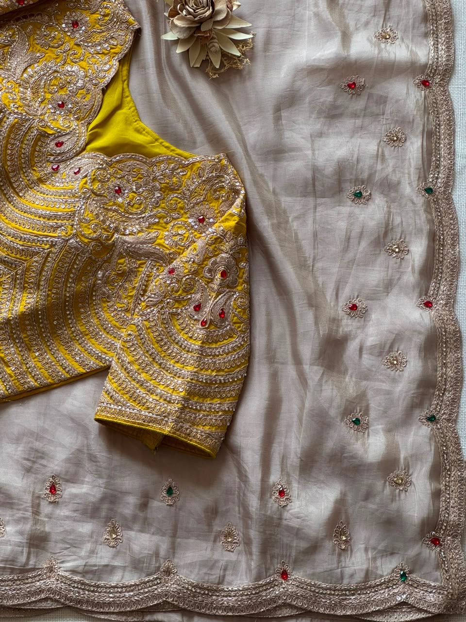 Tissue crepe silk saree