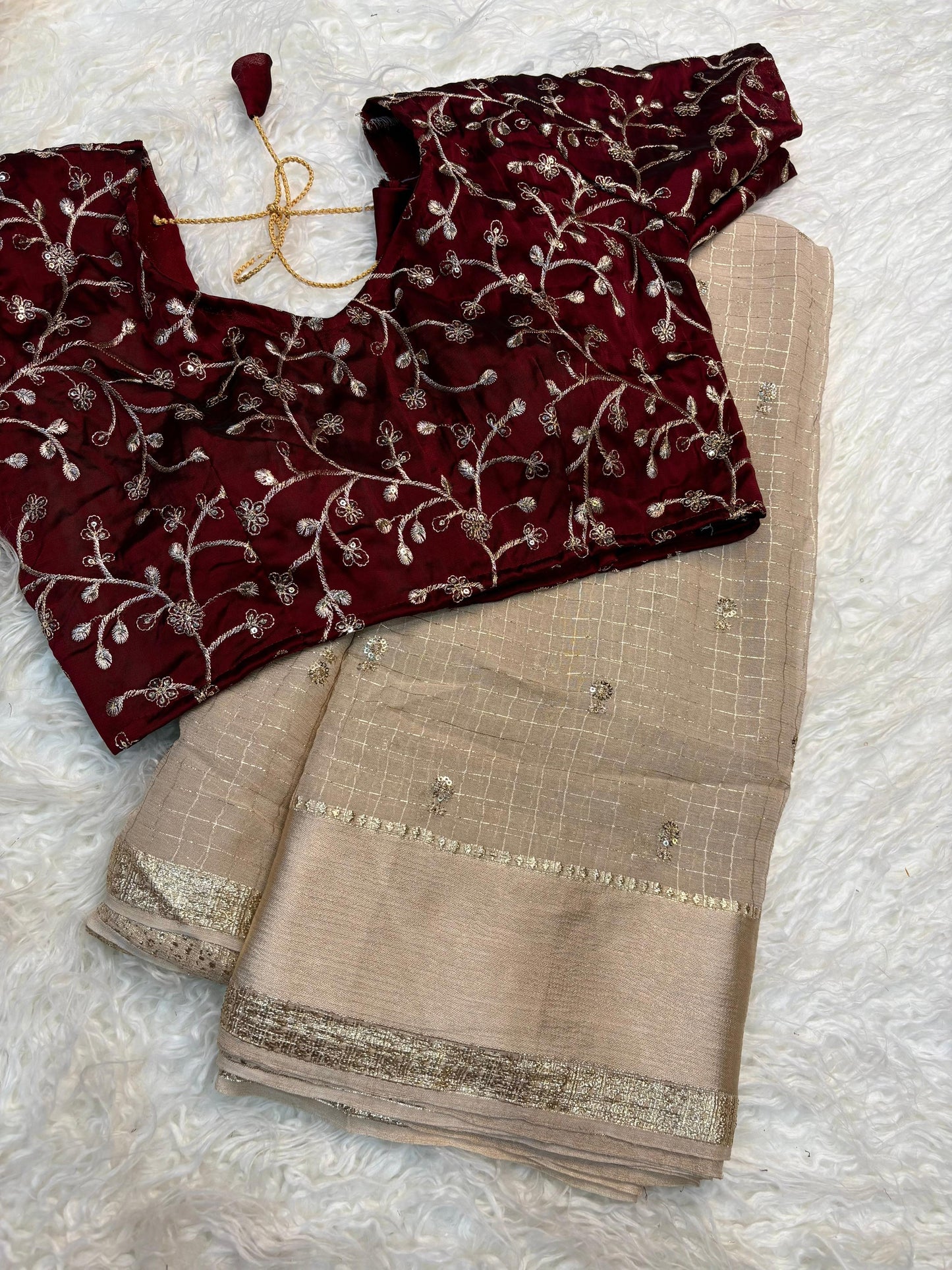 Pure viscose georgette saree