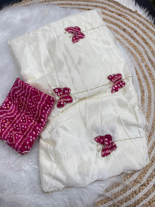Soft nd Elegant Rich look chinnon silk saree