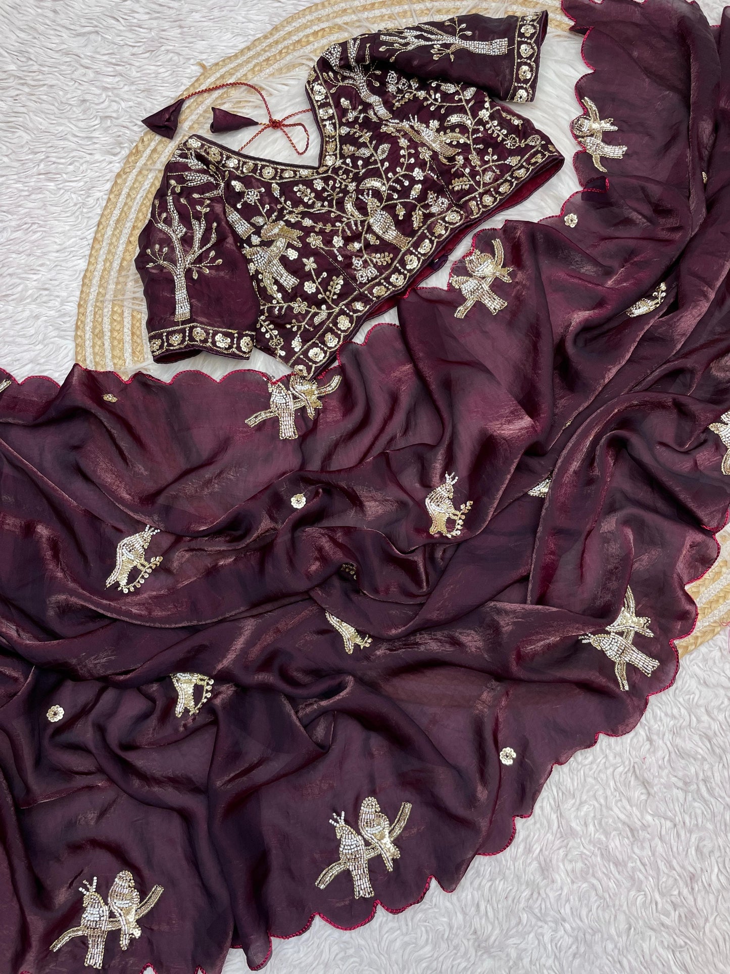 Fendi satin saree