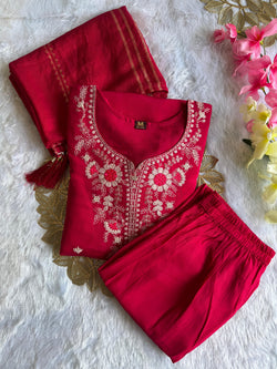 Roman Silk with Beautiful Embroidery kurta set