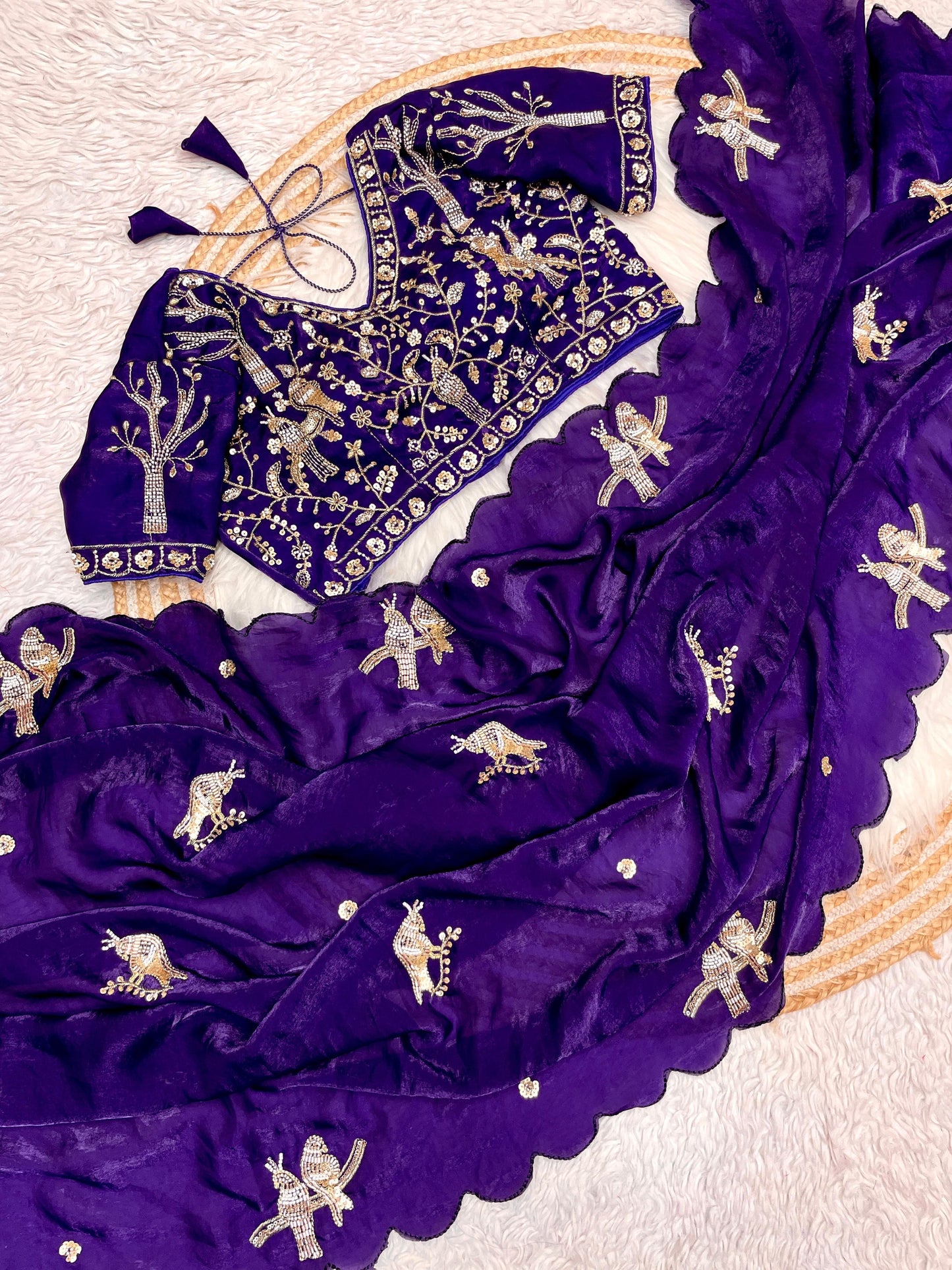 Fendi satin saree