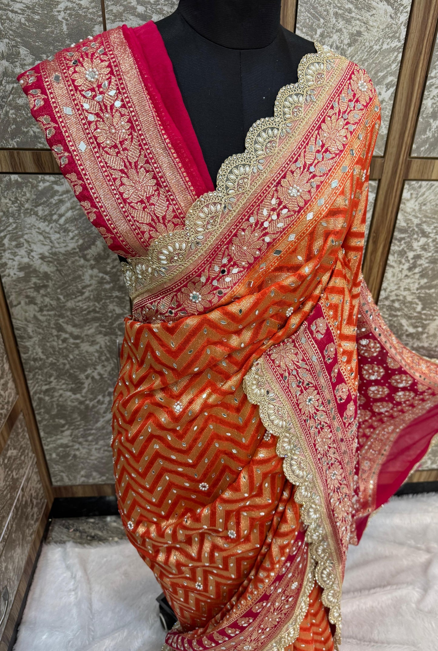 banarasi SOFT KATAN GEORGETTE SILK saree