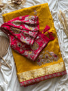 Dola silk saree with beads handwork of elephant