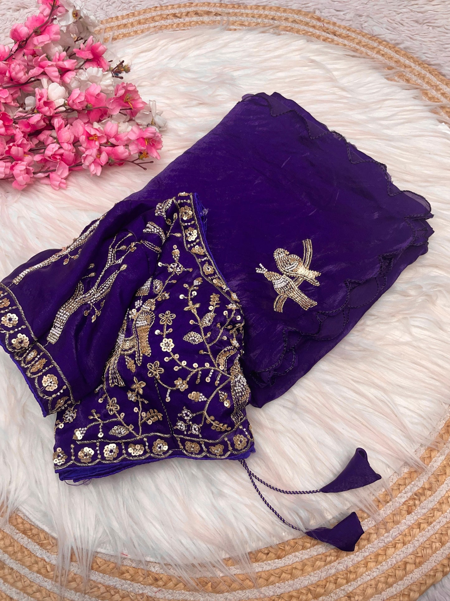 Fendi satin saree
