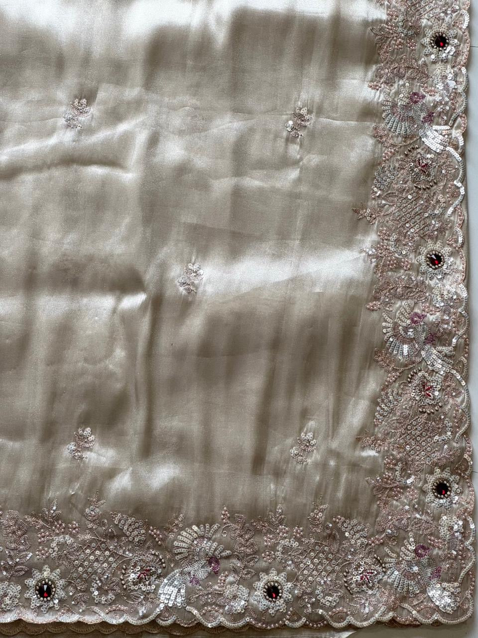 Pure soft simmer tissue silk saree