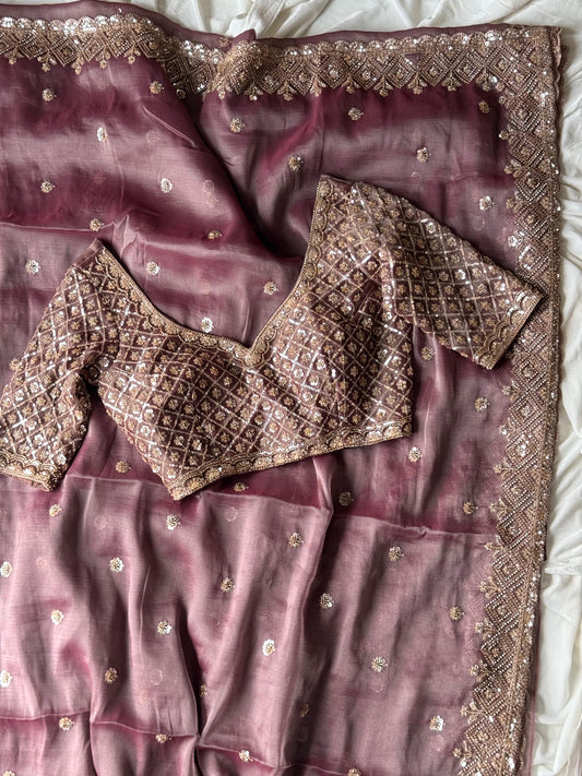 Tissue crepe silk saree