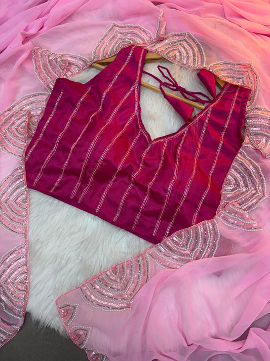 Georgette handwork saree