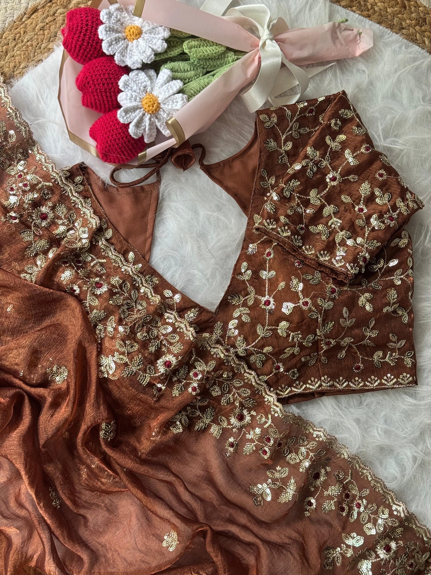Fendy chiffon saree