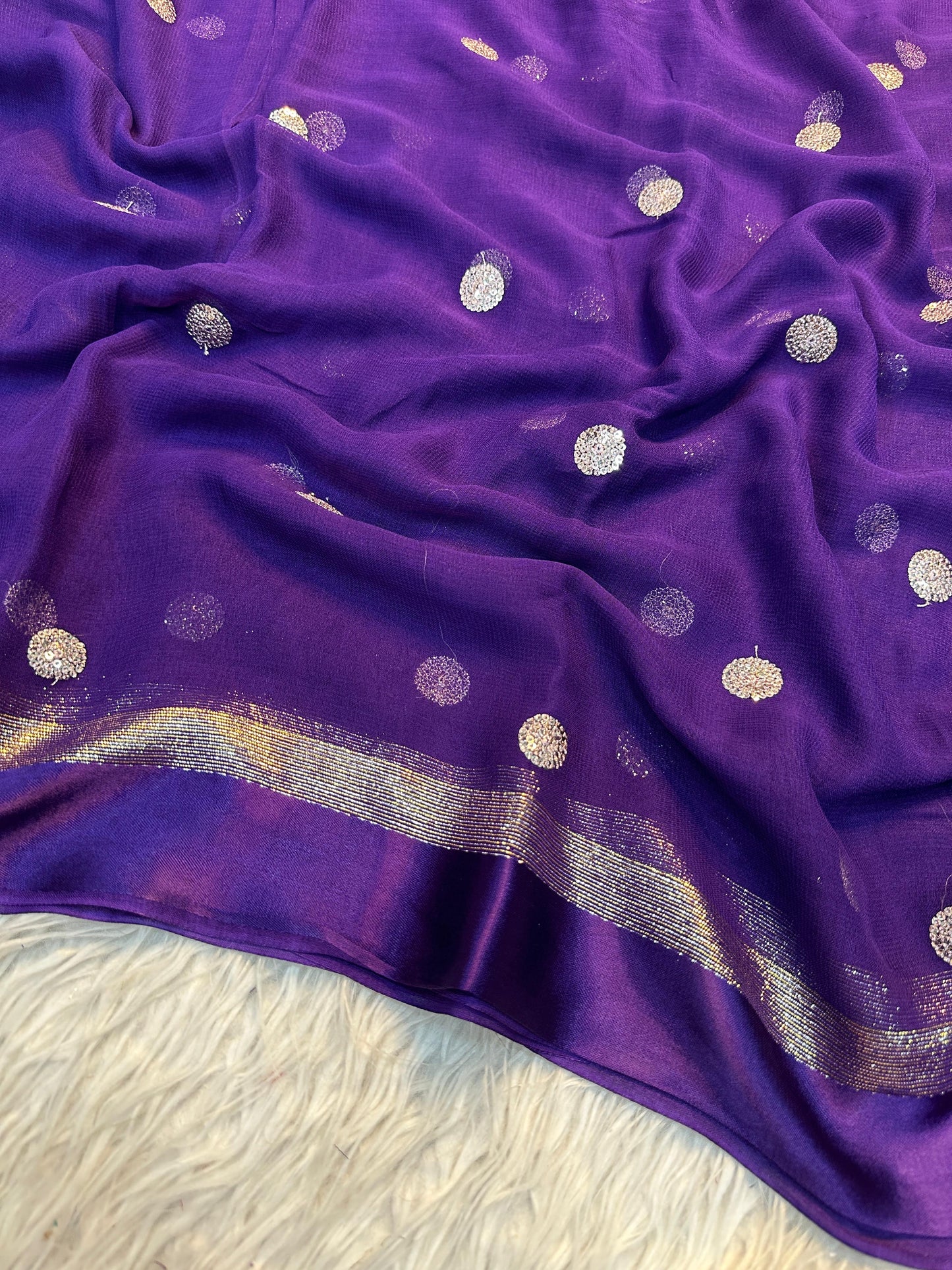 Satin patta saree