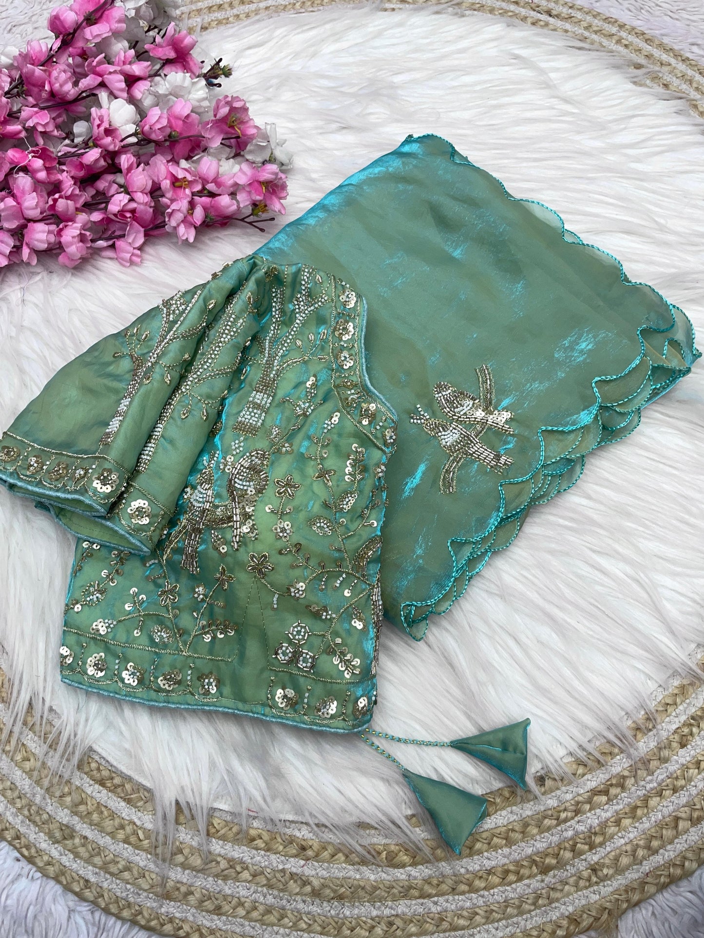 Fendi satin saree