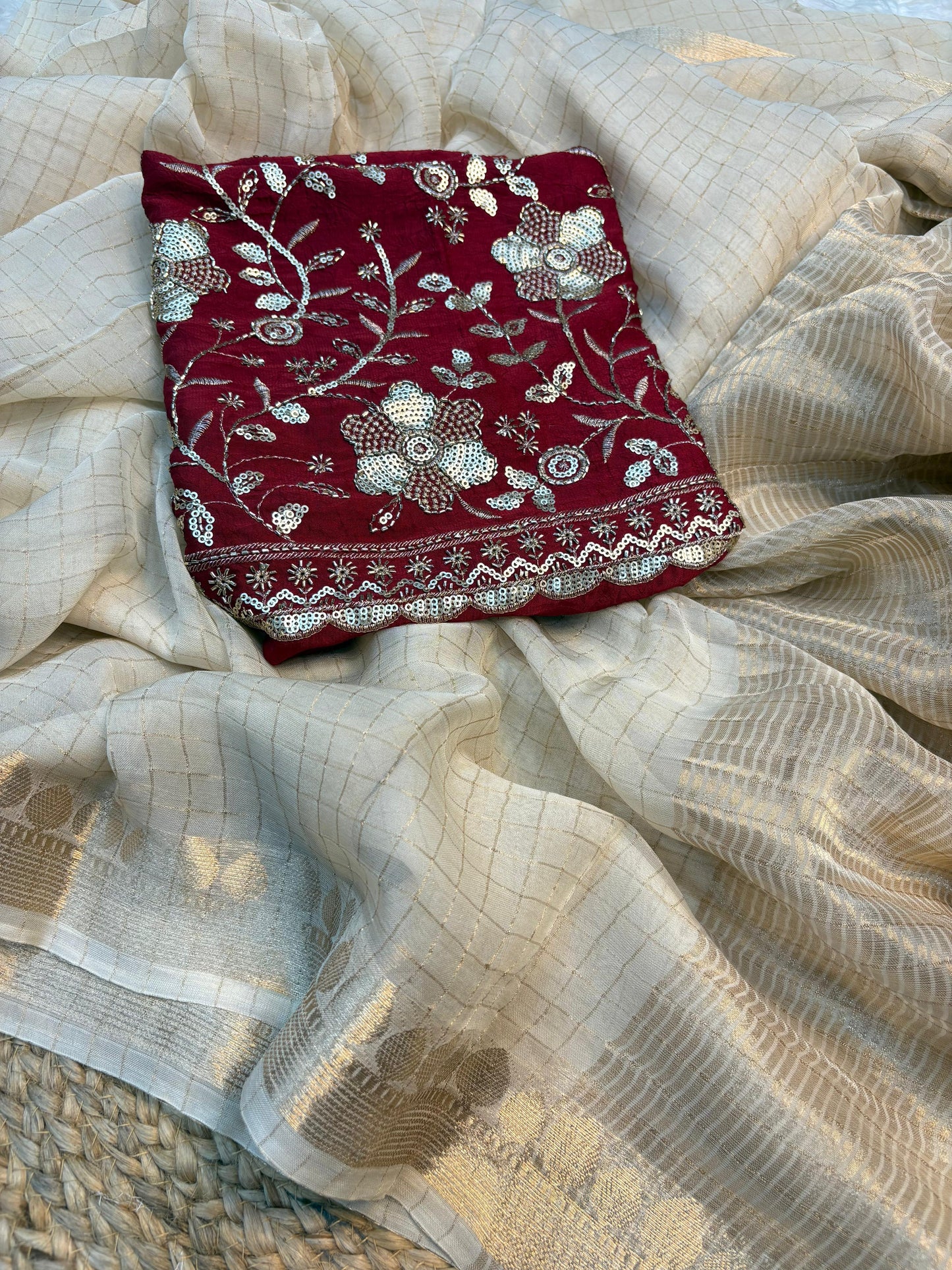 Pure viscose georgette saree