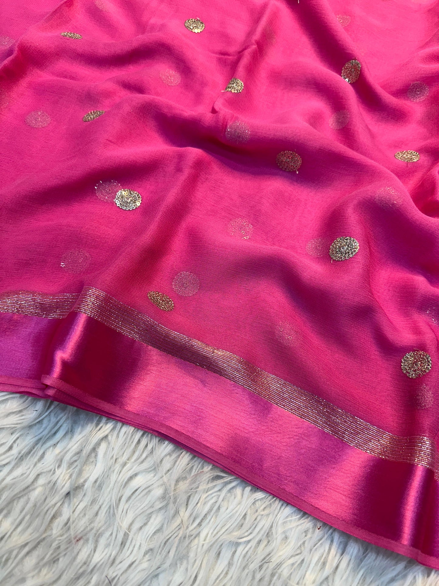 Satin patta saree