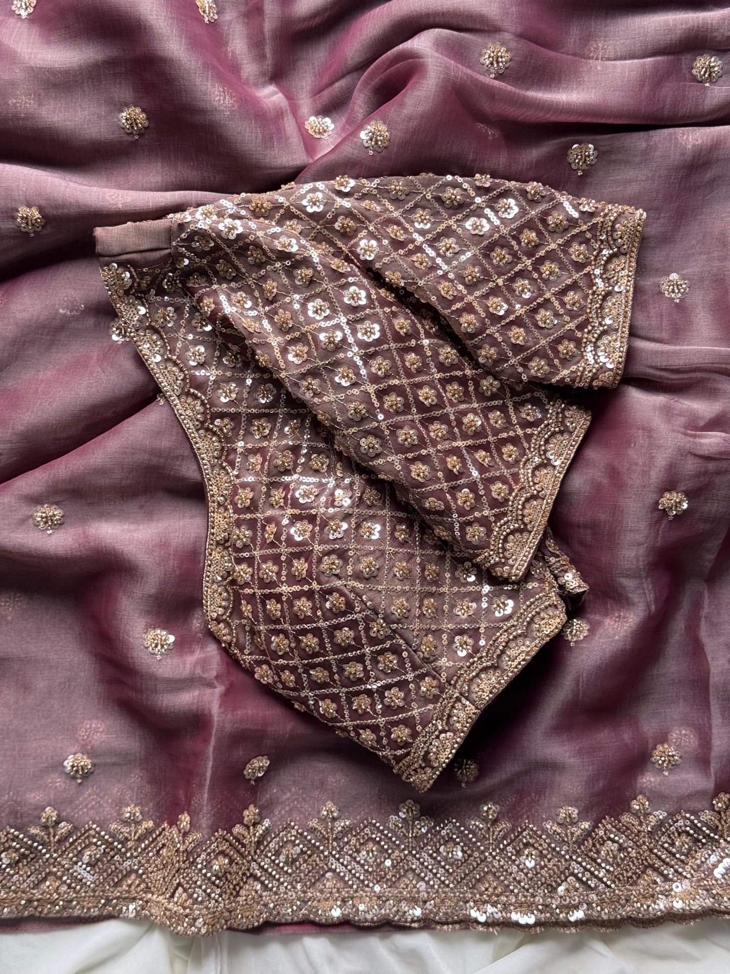 Tissue crepe silk saree