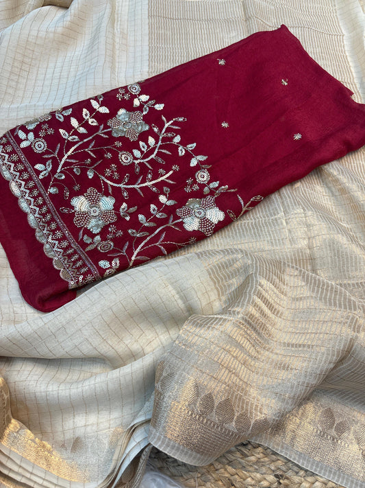 Pure viscose georgette saree