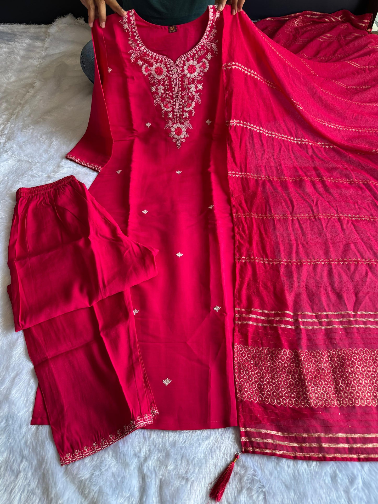 Roman Silk with Beautiful Embroidery kurta set