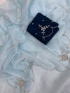 Organza saree with handwork