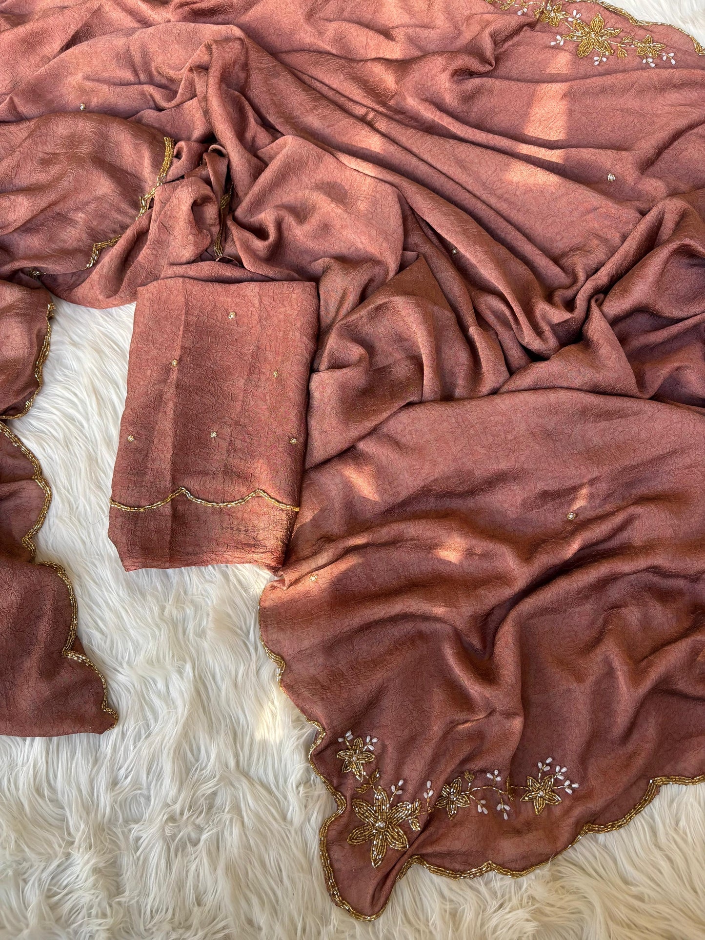 Soft rangoli crush saree fabric