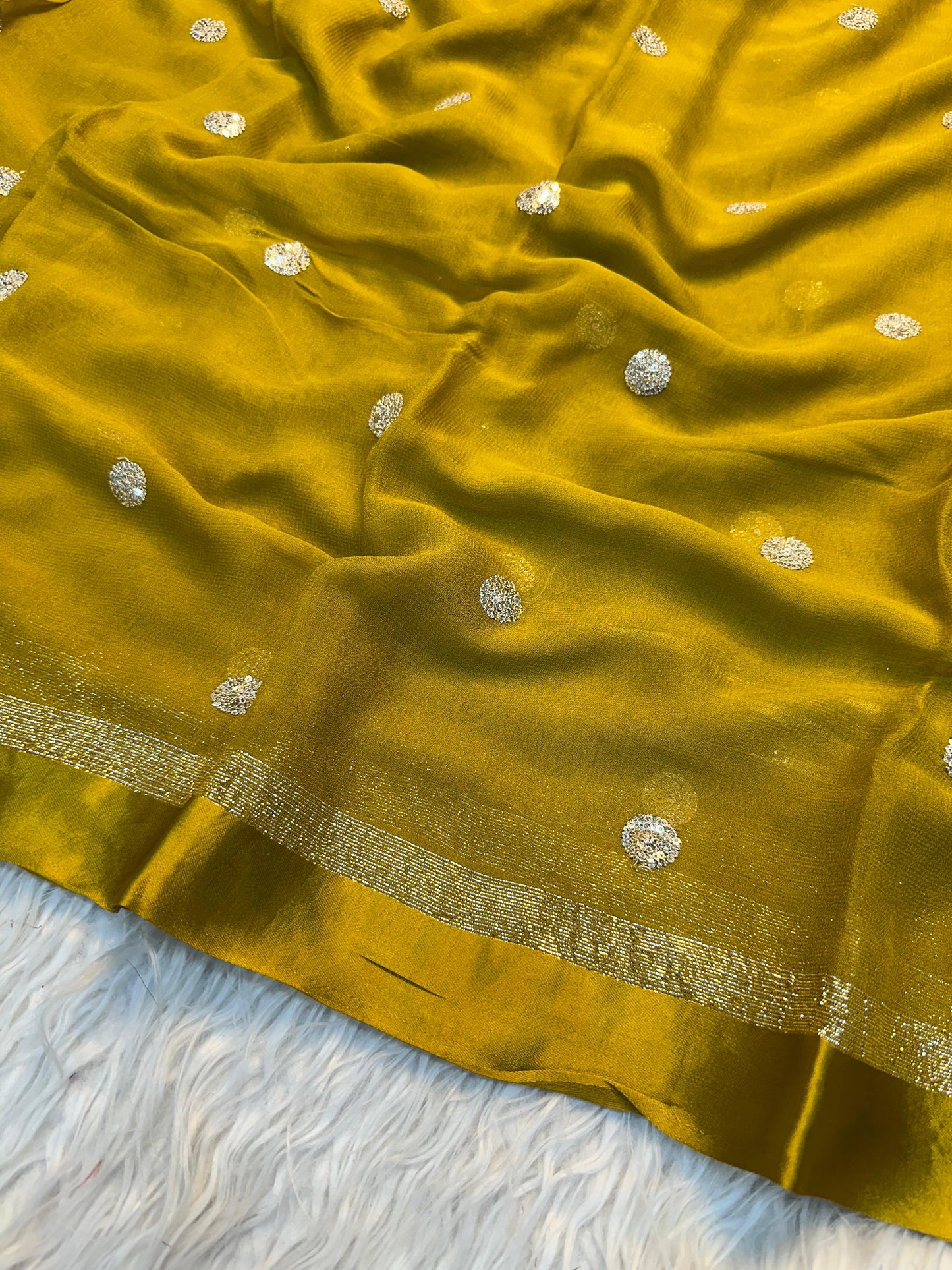 Satin patta saree