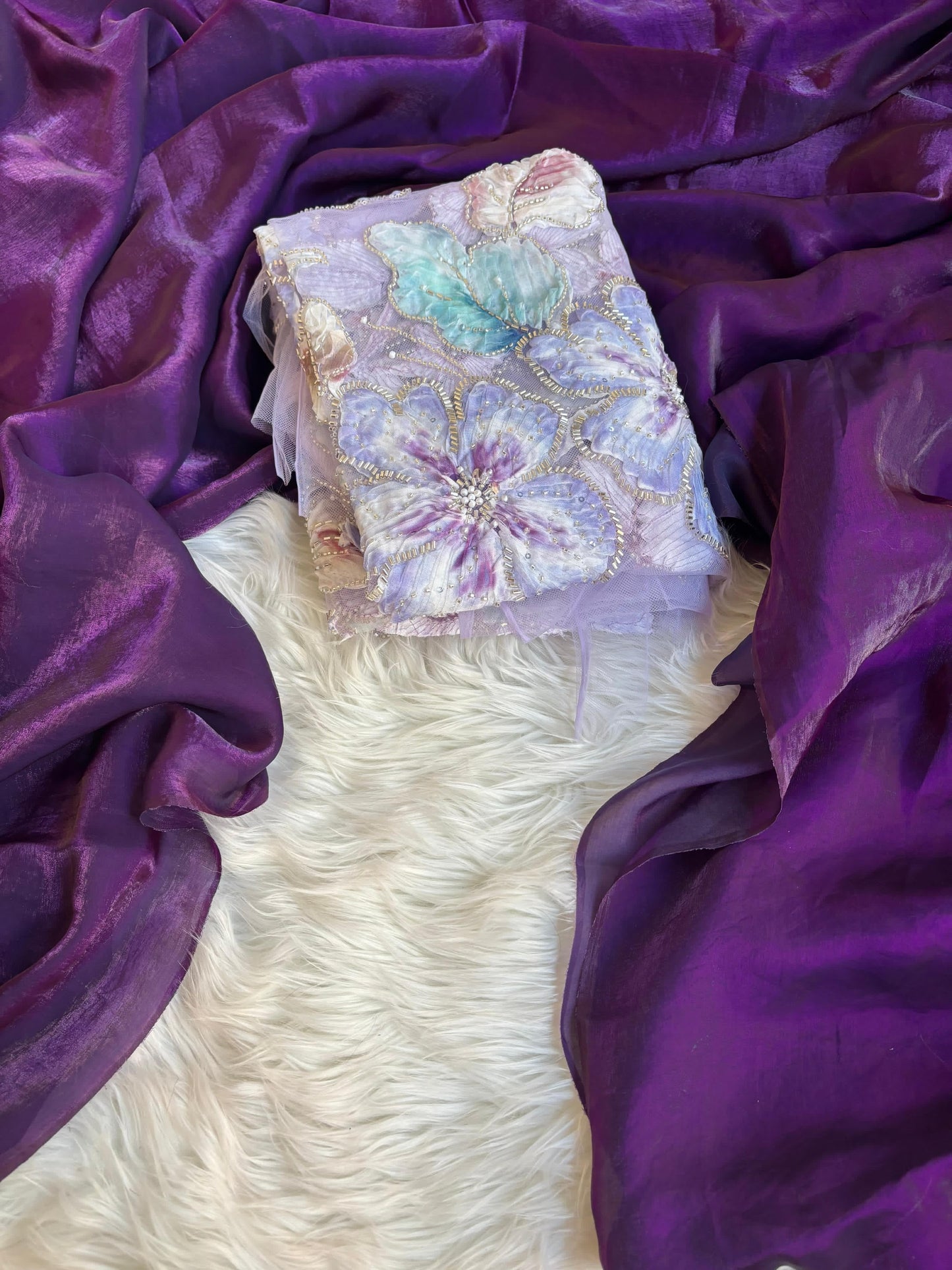 Soft satin silk saree