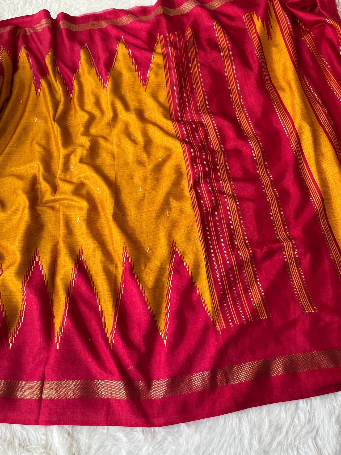 Dupion crepe silk saree