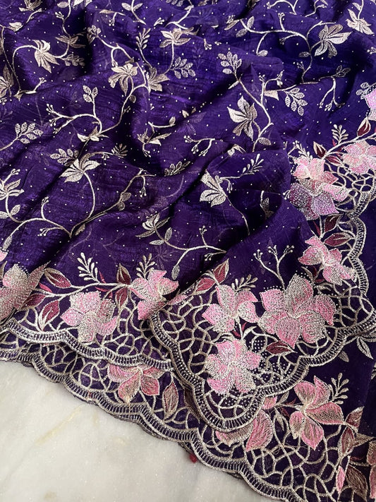 Crush fabric saree