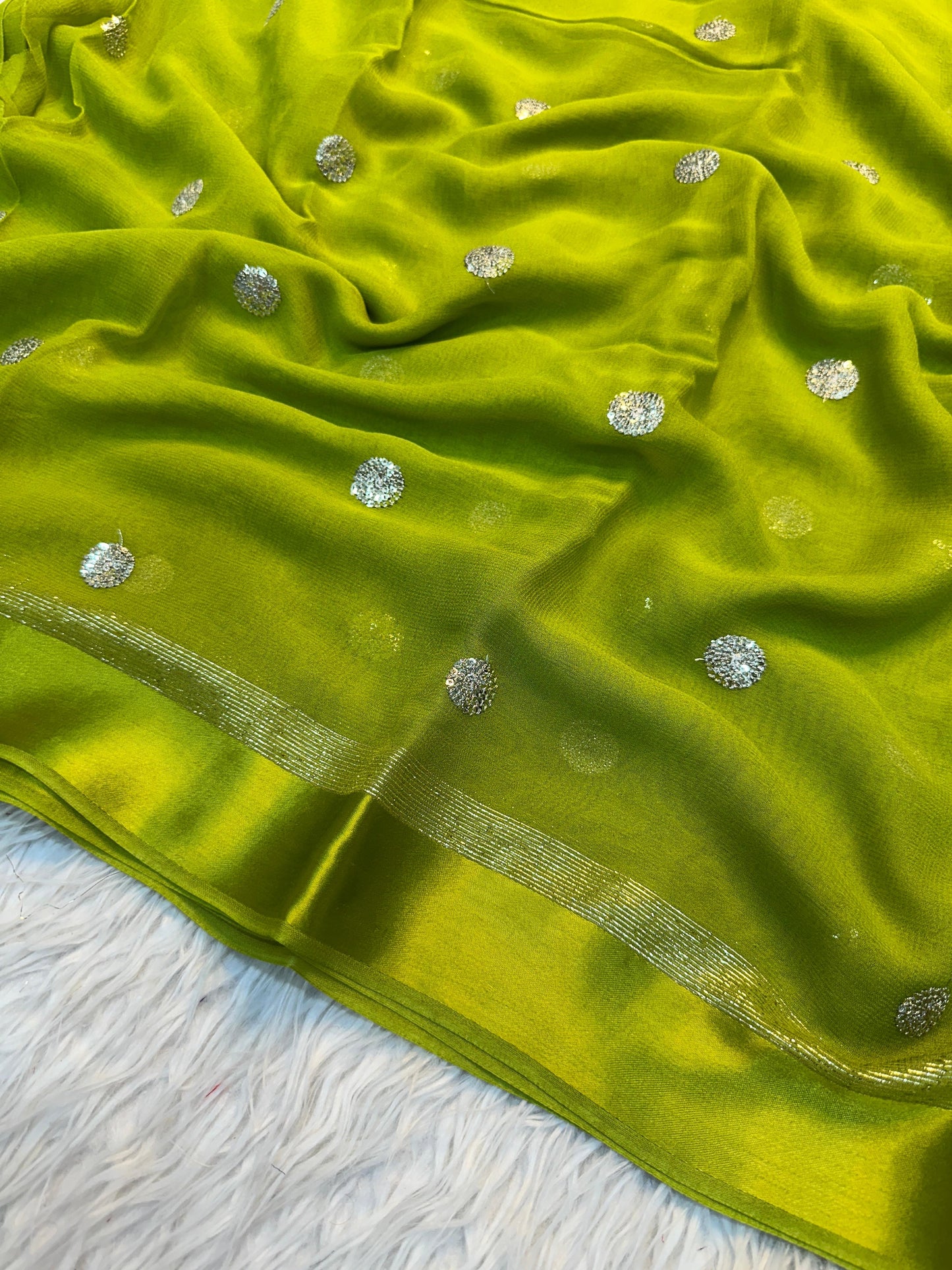Satin patta saree