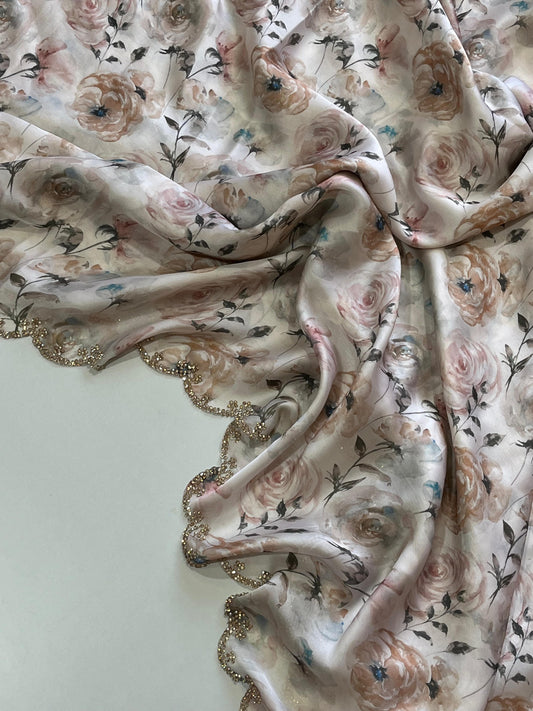 Satin georgette saree