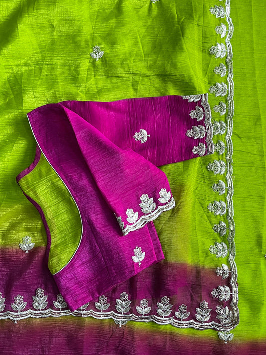Crunchy silk saree