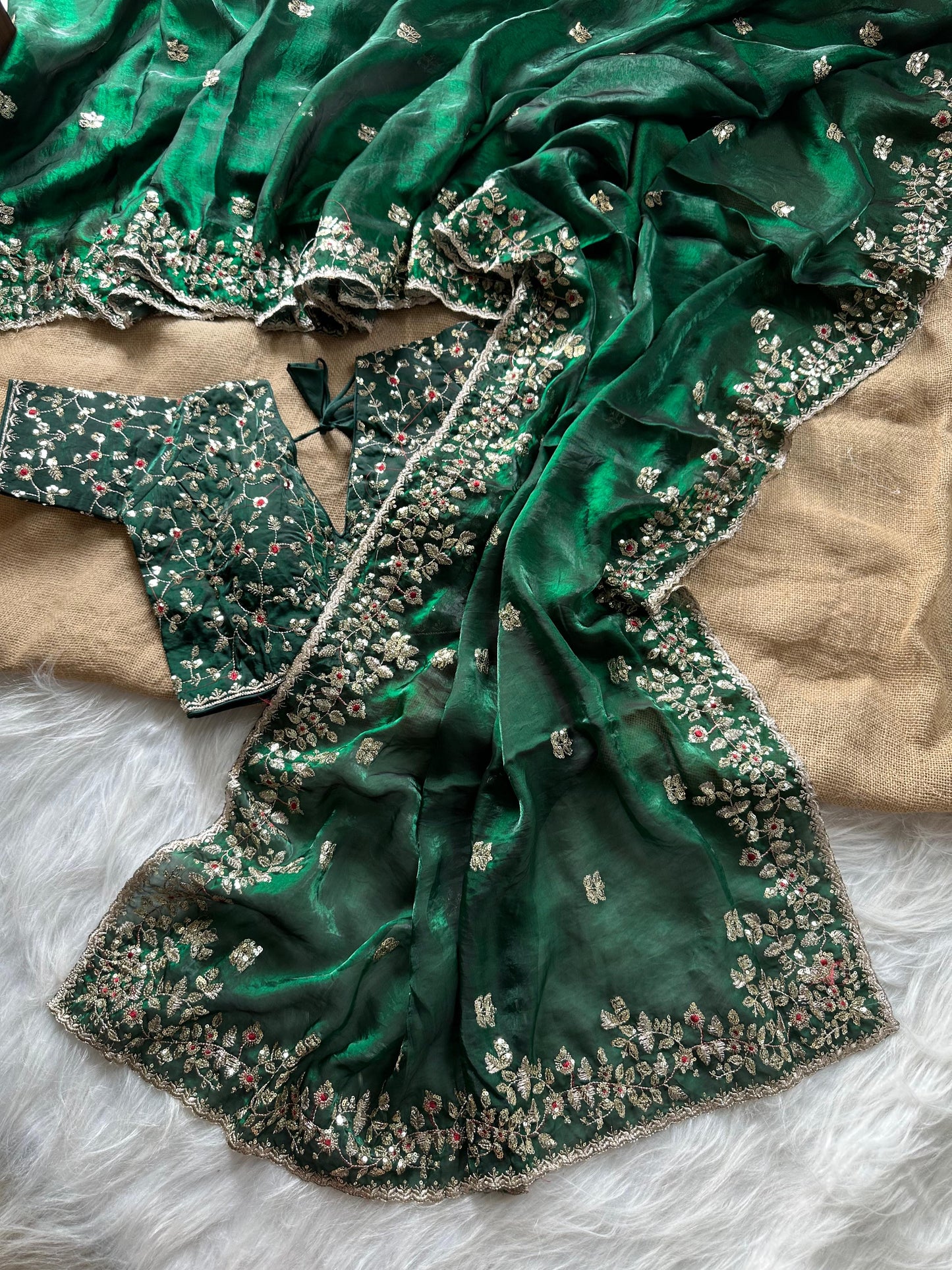 Satin silk saree