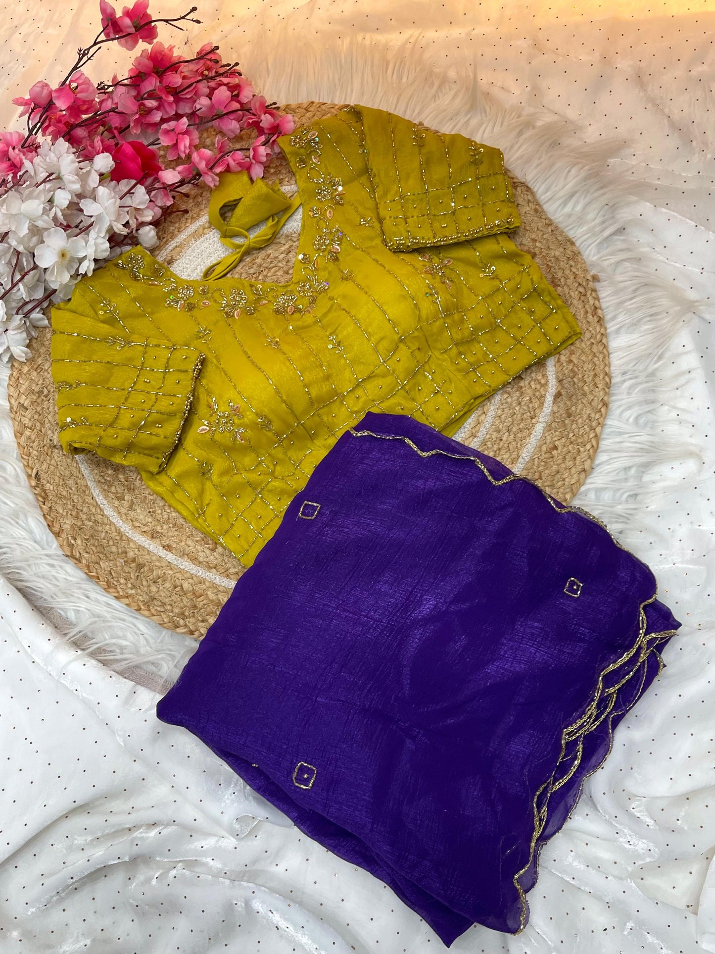 Pure soft crunchy silk saree