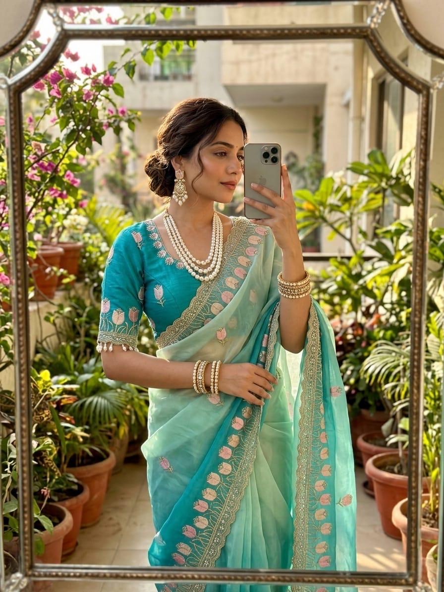 Soft satin silk saree