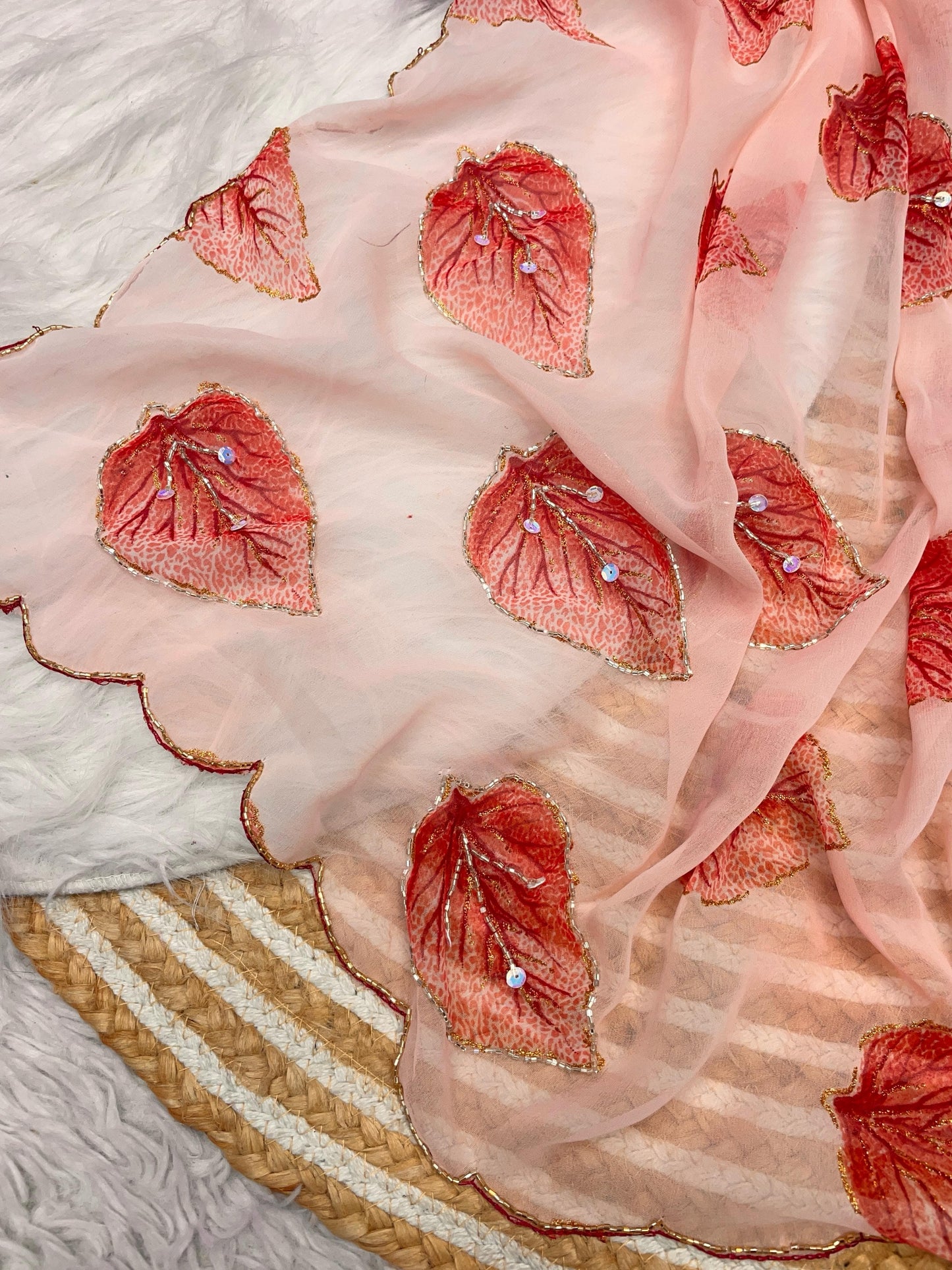 Soft printed georgette saree