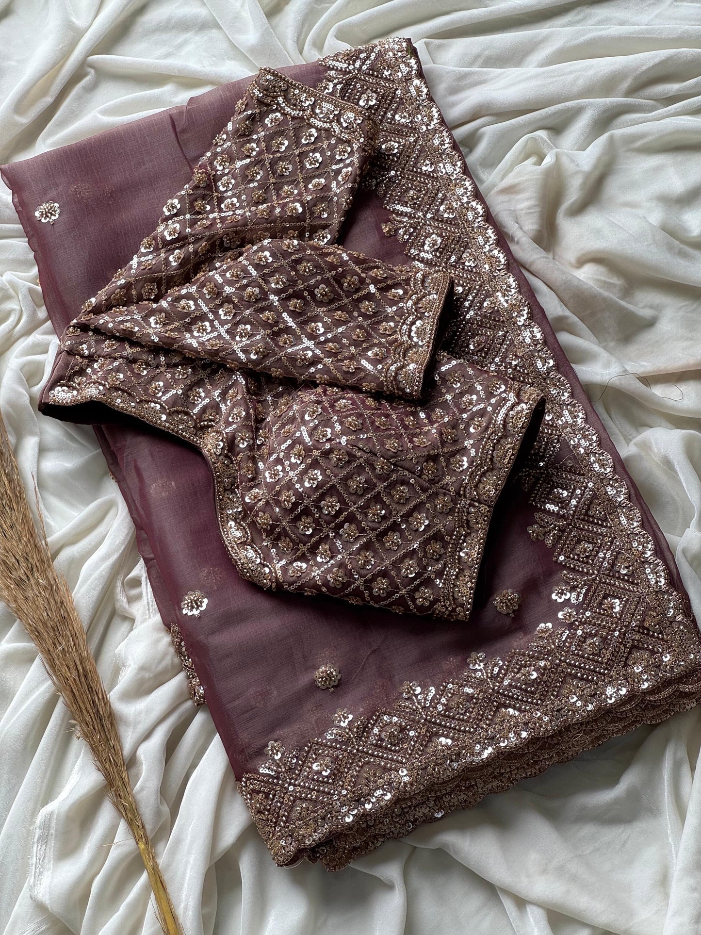 Tissue crepe silk saree