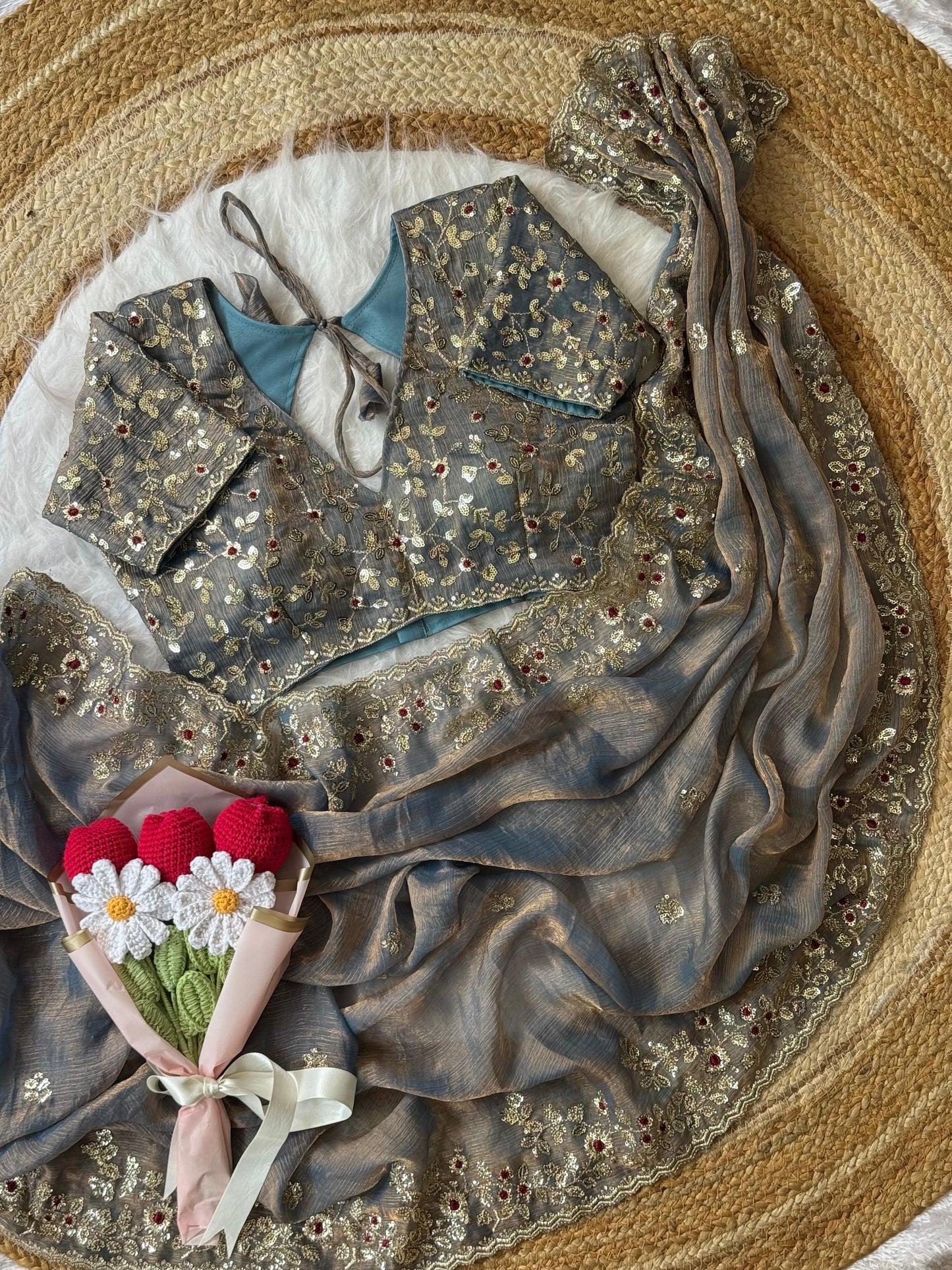 Fendy chiffon saree