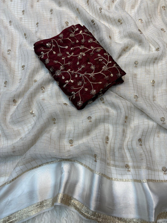 Pure viscose georgette saree